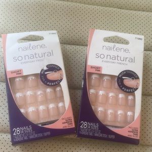 Nailene so natural everyday French short pink nail set bundle